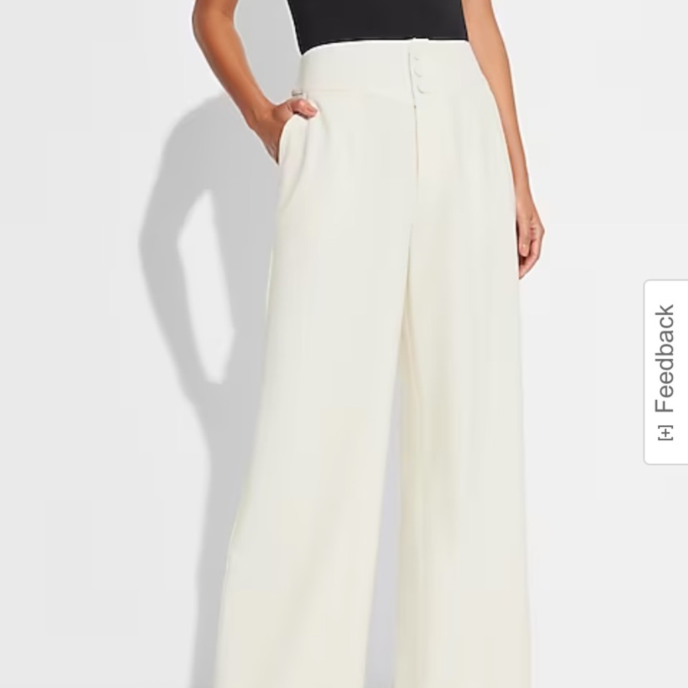 ISO Express x Simon Spurr Corset Waist Wide leg wool blend pants